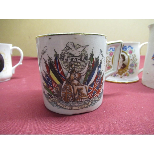 149 - Collection of post 1911 commemorative ware including  beakers, mugs, including Peace mug, some moder... 