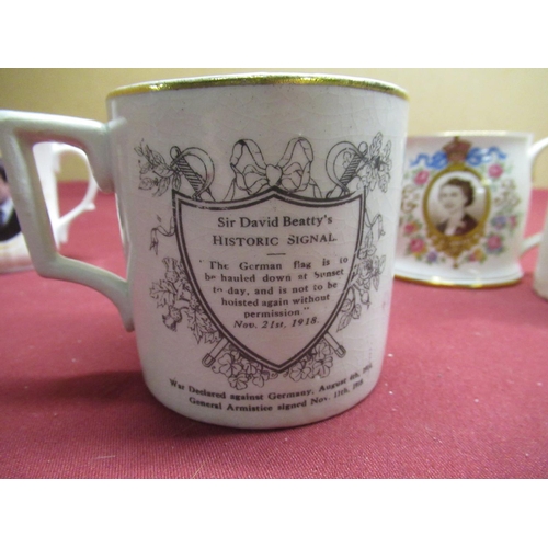 149 - Collection of post 1911 commemorative ware including  beakers, mugs, including Peace mug, some moder... 