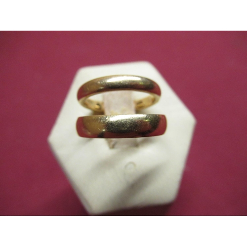 158 - Two 19ct gold hallmarked wedding bands, size J/K & P, 6.8g (2)