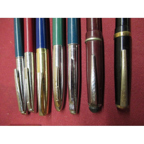 335 - Osmiroid 65 with burgundy Bakelite body, Queensway fountain pen with black Bakelite body and gold pl... 