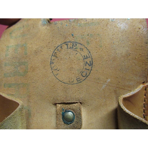 340 - WWI Lorreile Decize expanding munition pouch, marked inside with blue & green ordinance stamps