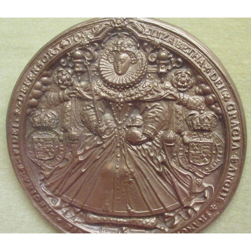 389 - Replica Great Seal of Elizabeth I, limited edition 434/1000 by Robert Fieldwick, framed and mounted,... 