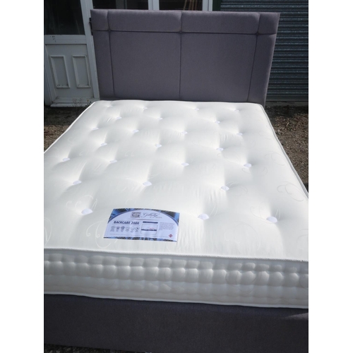505 - Giltedge Beds double divan bed, with four drawer base and Backcare 2000 orthopaedic mattress, grey u... 