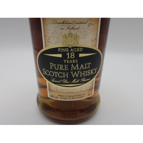 1182 - Pure Malt Scotch Whisky, Fine Aged 18 Years, distilled by Wallace & Young Glasgow, 70cl 40%vol, 1btl