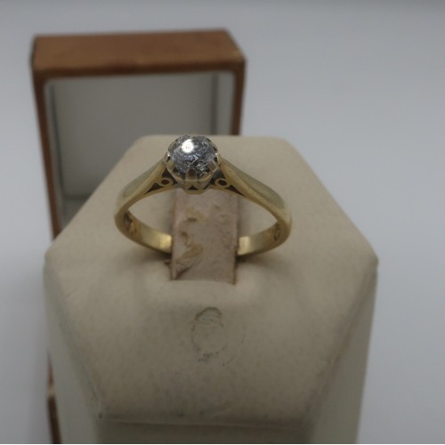 1139 - 9ct gold hallmarked solitaire diamond ring, claw set stone approx .25ct