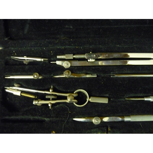 33 - Two cased sets of chromed drawing instruments