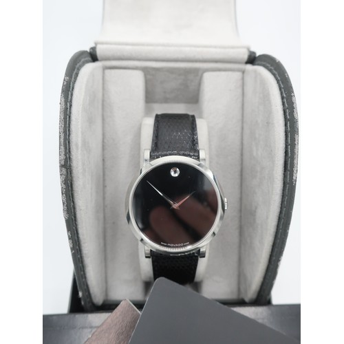 1125 - Movado Museum collection ‘Art Of Time’ automatic wristwatch. Stainless steel case, no. 6086120 on ma... 