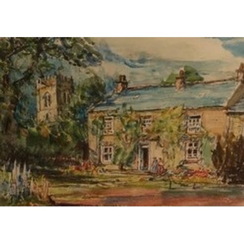 1207 - Rowland Henry Hill (Staithes Group 1873-1952): The Old Rectory Middleton, watercolour, signed and da... 