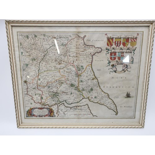 1205 - Johannes (Joan) Blaeu (Dutch 1596-1673): 'Ducatus Eboracensis Pars Orientalis' - The East Riding of ... 