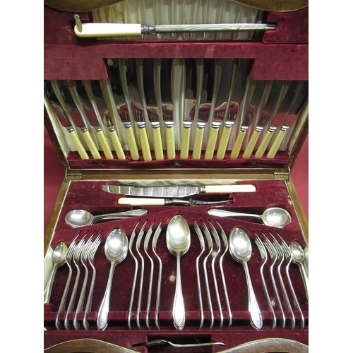 1086 - Service of hallmarked silver Sandringham pattern cutlery for eight place settings, including composi... 