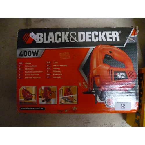 62 - Boxed Black & Decker 400w electric jigsaw