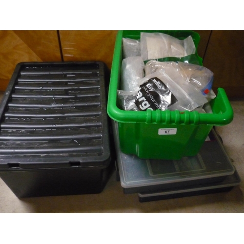 67 - Two 18 department organiser cases containing nuts and bolts etc plus a large quantity of nails (3)