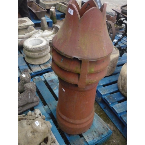 106 - Terracotta crown chimney pot, H102cm