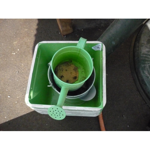 76 - Quantity of small garden pots and childs toy watering can