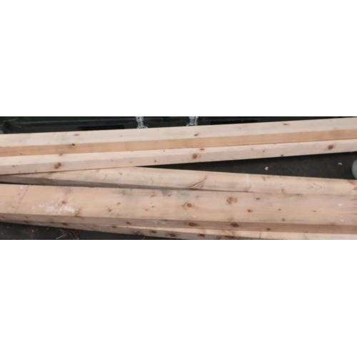 310 - Five large cut pieces of timber, two L330cm W20cm, two L408cm W15cm, and one L208cm W15cm