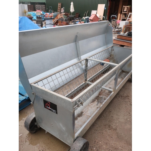 331 - Bateman galvanised hay rack on wheels