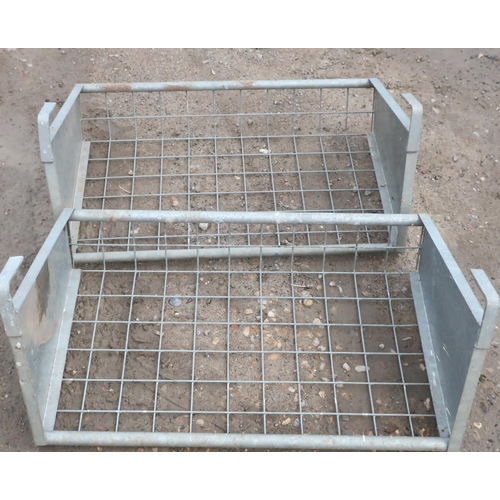 332 - Pair of galvanised hanging hay feeders