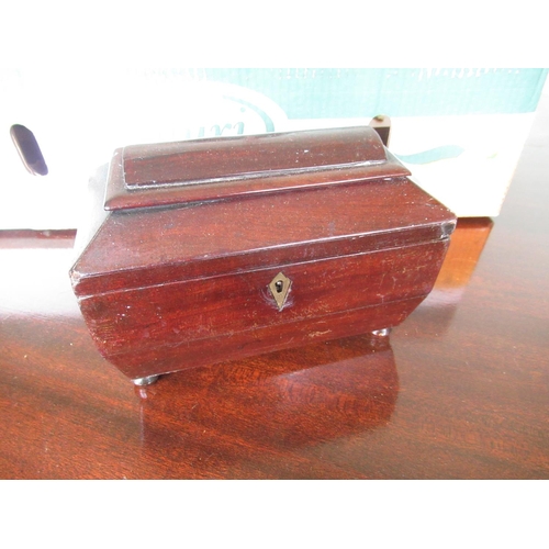 103 - Victorian rosewood two division sarcophagus tea caddy, shop counter cigar display, Victorian footsto... 