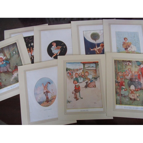 116 - Mounted prints by Mable Lucy Attwell and Margaret Tempest, medetron electronic stethoscope, table la... 