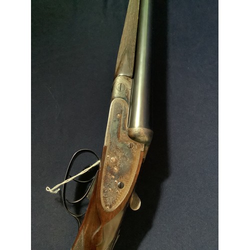 4 - Harrods 12 bore side by side sidelock ejector shotgun with 28 inch barrels, choke 1/4 & 1/4 and 15 i... 