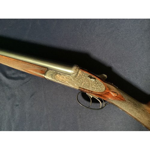 41 - AYA No2 12 bore side by side sidelock ejector shotgun with 26 inch barrels, choke 1/4 & 1/4, with 15... 