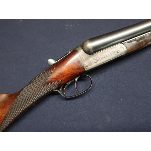 12 - E.J. Churchill 12 bore side by side shotgun with colour hardened action with 30 inch barrels and 14 ... 