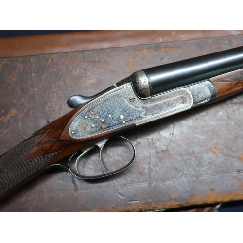 3 - Cased Watson Bothers 12 bore side by side sidelock ejector shotgun with 28 inch barrels, choke 3/4 &... 