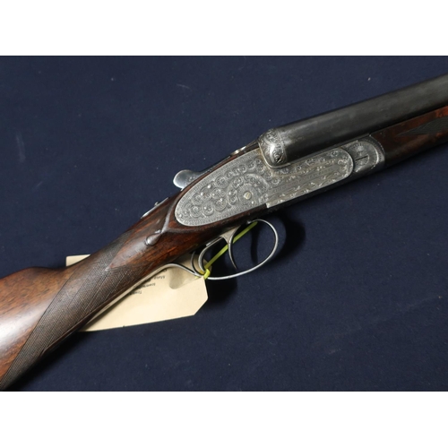 38 - Aya no.2 12B sidelock ejector shotgun, with 26 1/2 inch barrels and 15 inch straight through extende... 