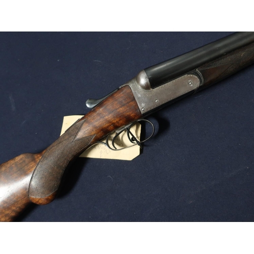 43 - English 12 bore side by side shotgun with 27