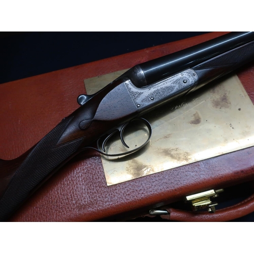 61 - Cased William Evans 12 bore side by side ejector shotgun with 28 inch barrels, choke 1/4 & 1/4, with... 
