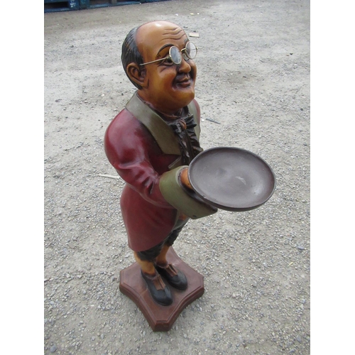 467 - Composition dumb waiter in the form of an elderly butler carrying a tray