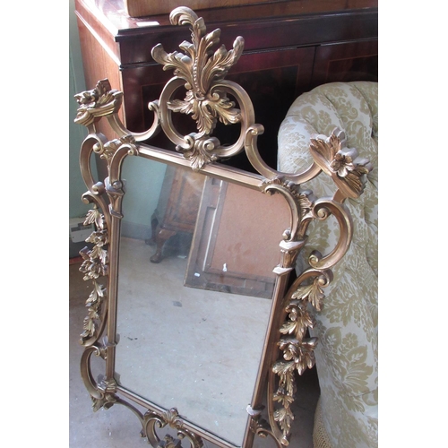159 - Chippendale-style gilt framed wall mirror with C scroll and acanthus cresting H.104cm W.60cm