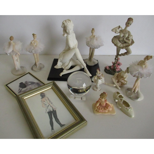333 - Large cast model of a seated ballerina with plaque 