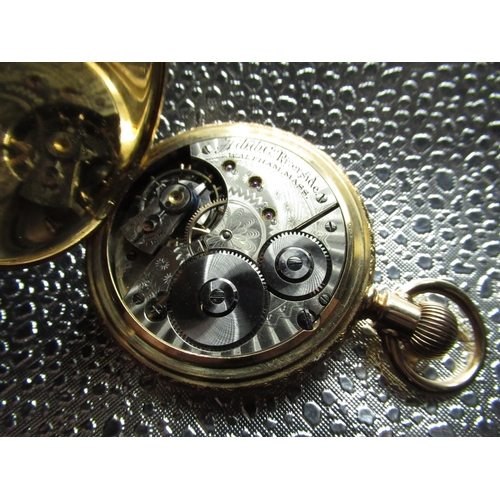 4 - Late 19th C American Waltham Watch Co, Riverside 14K full gold hunter keyless pocket watch, hinged c... 