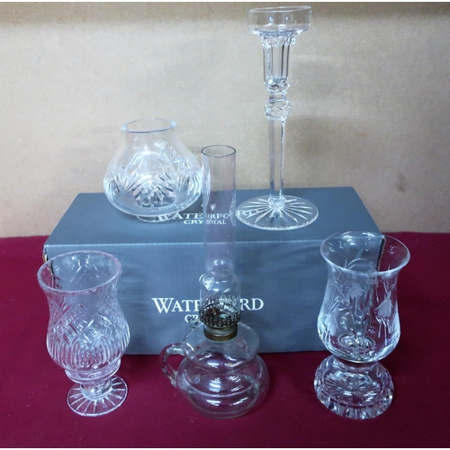 66 - Boxed Waterford candleholder and shade, 