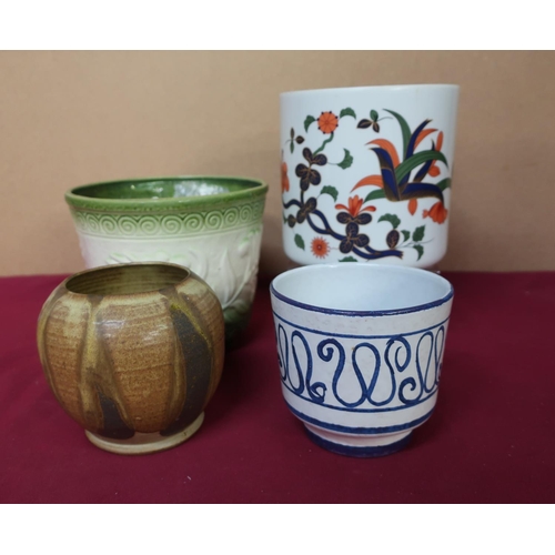 86 - Four pottery jardinières, various colours (4)