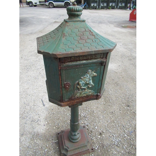 262 - Cast metal letter box on stand