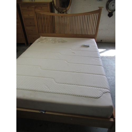 483 - Willis & Gambier Esprit light oak double bedstead with mattress