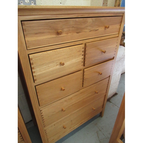 484 - Willis & Gambier Esprit light oak combination tall chest with one long, four short and two long draw... 