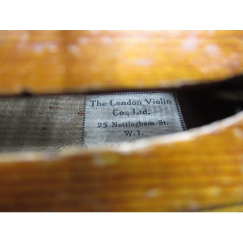89 - Cased Junior violin with paper labels to the inside Antonio Stradivarius Cremonensis made in Czechos... 