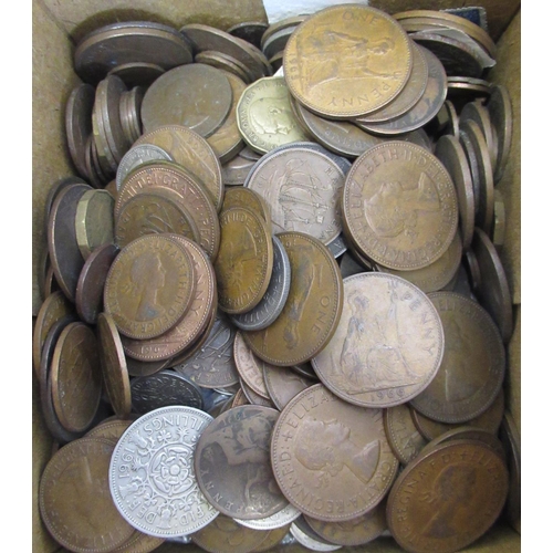 258 - Box of various assorted mostly GB coinage including a small selection of Victorian and George V penn... 