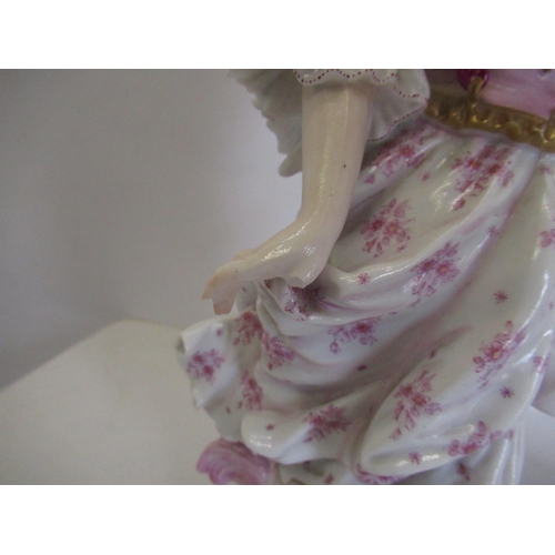 203 - Pair of continental bisque porcelain figures of a lady and gentleman (A/F)