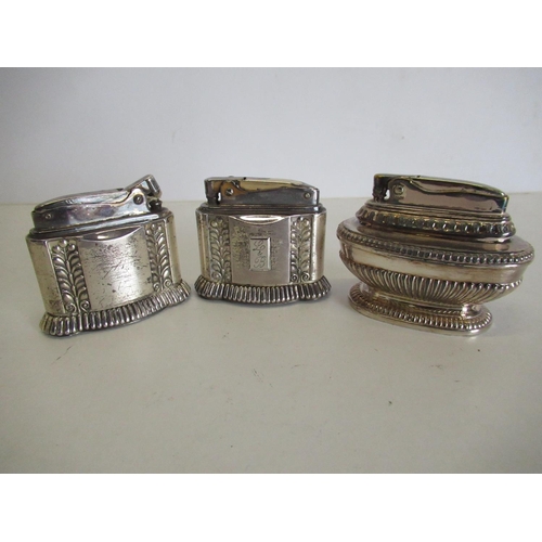 226 - Three silver plated table lighters including Queen Anne Ronson 2 Ronson Diana (3)