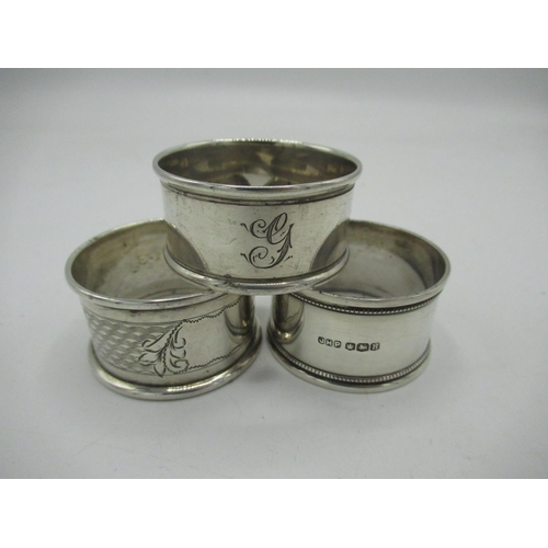 287 - Three silver Napkin rings Sheffield 1925, Chester 1919 and Chester (3)