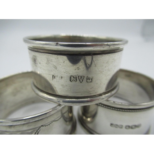 287 - Three silver Napkin rings Sheffield 1925, Chester 1919 and Chester (3)