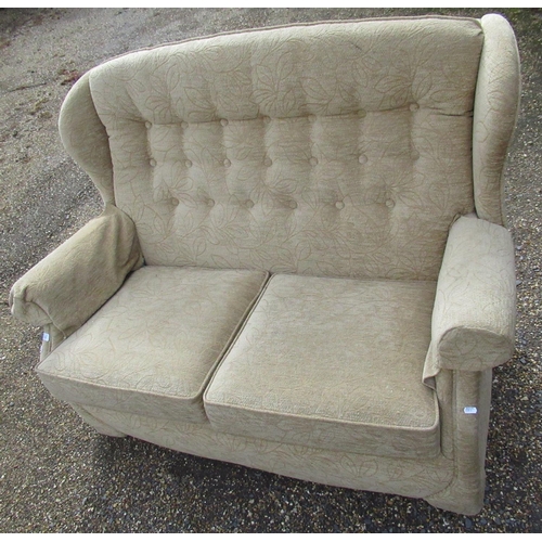 517 - Cottage style two seat wing backed sofa