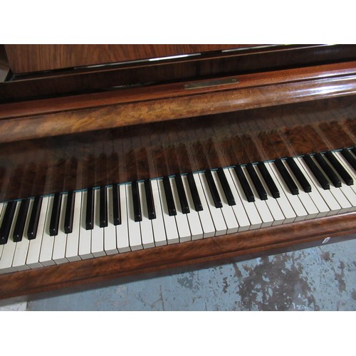 511a - Hagspiel & Comp of Dresden walnut cased baby piano on turned supports