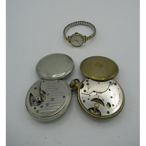 1 - Perfection USA keyless open faced pocket watch. Silverode case, screw off bezel and case back No 505... 