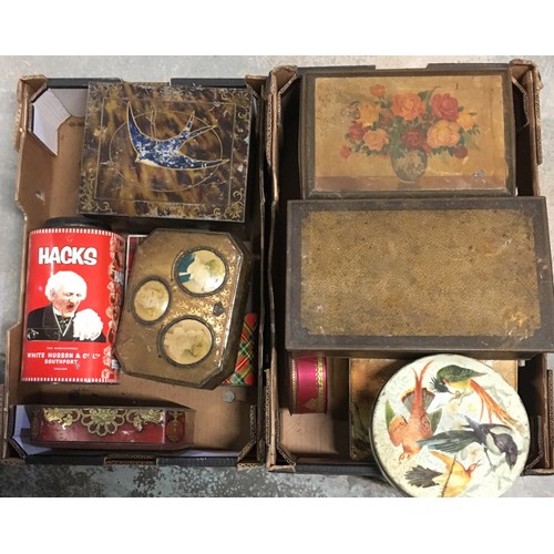 117 - Collection of vintage tin boxes including biscuit and sweet boxes