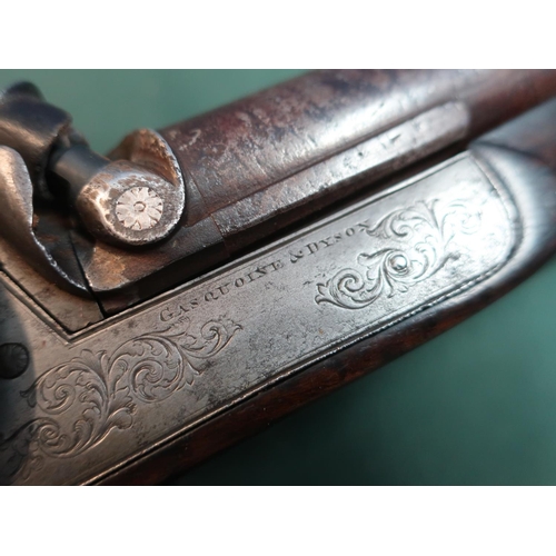 78 - Gasquoine & Dyson side by side percussion cap sporting gun, converted from flintlock, with 29 inch D... 